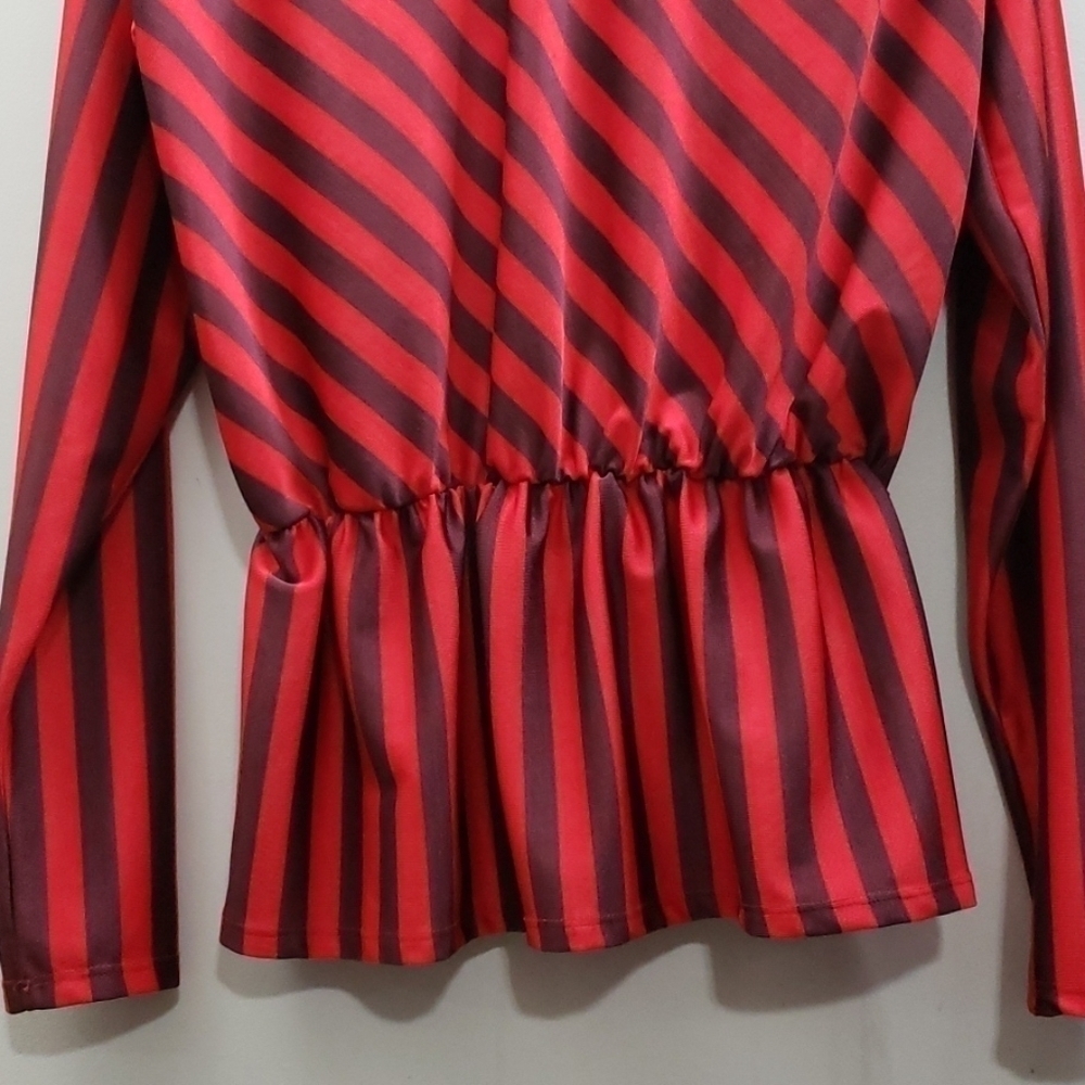 Zara Stripped with Ruffled Hem Blouse Size S - Picture 5 of 6